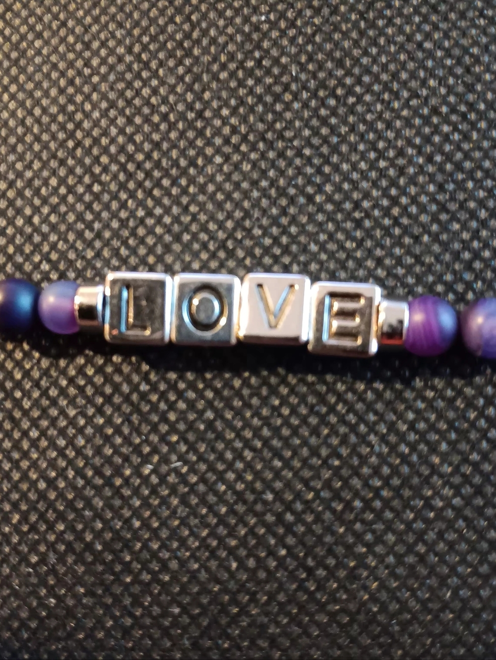 LOVE Beaded Bracelet - Purple Accent Women’s Jewelry